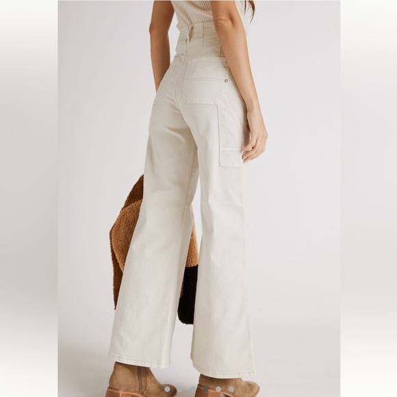 Anthropologie Pilcro The Carpenter Wide Leg Jeans White - Picture 2 of 11